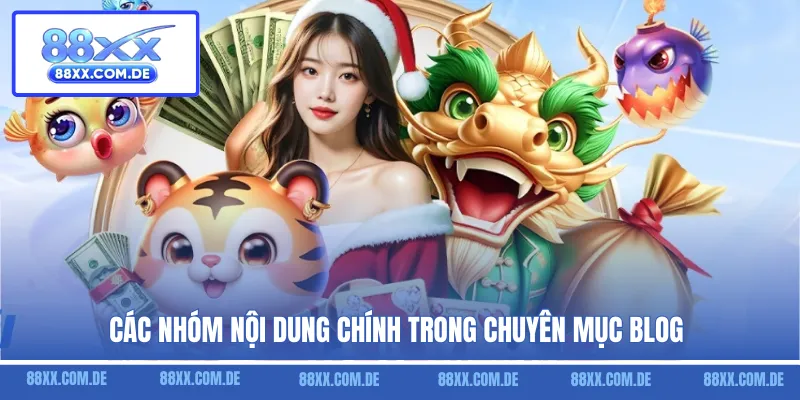 Các nhóm nội dung chính trong chuyên mục blog